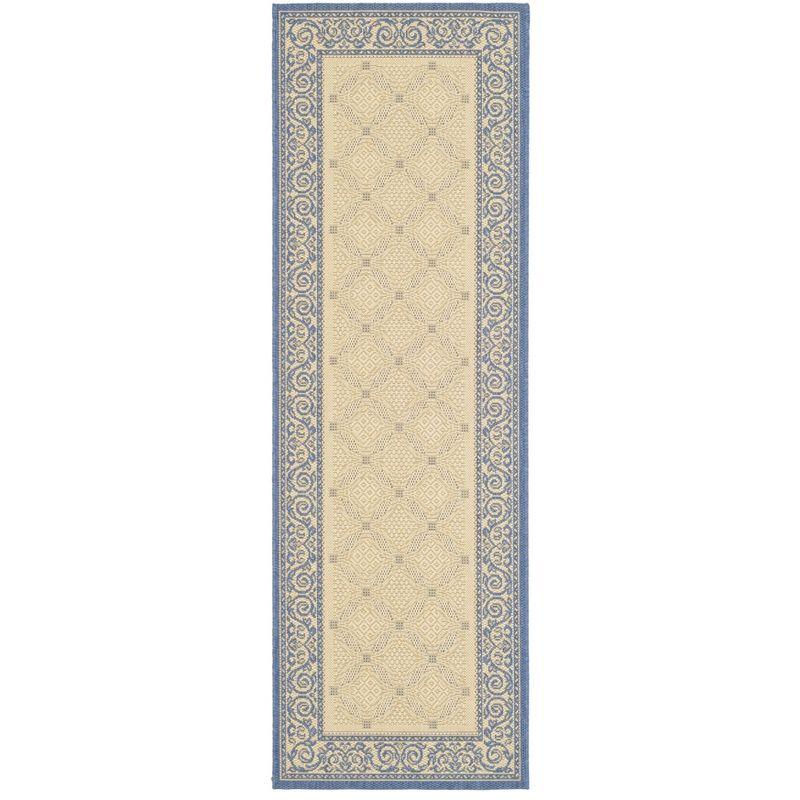 Natural Blue 27" Easy-Care Flat Woven Synthetic Area Rug