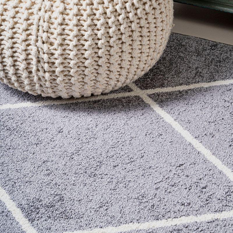 4'x6' Cole Minimalist Diamond Trellis Area Rug, Gray/White - JONATHAN Y