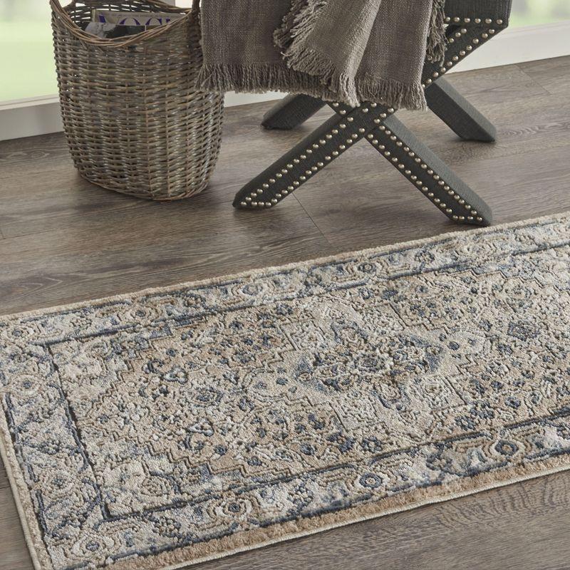 Nourison Concerto Center Medallion Indoor Rug Beige Grey 2'2" x 3'9"
