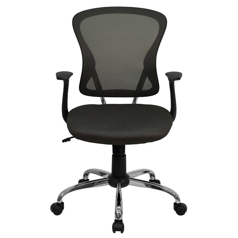 Flash Furniture Mid-Back Mesh Swivel Task Office Chair with Chrome Base and Arms