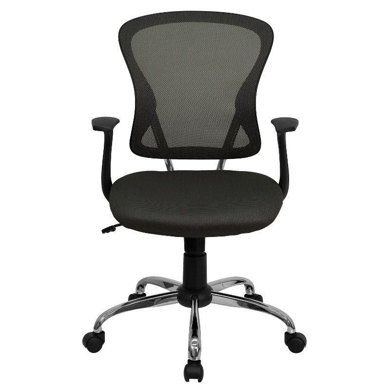 Modern Dark Gray Mesh Swivel Task Chair with Chrome Base