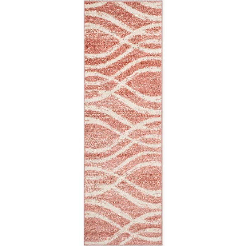 Adirondack ADR125 Machine Made Indoor Runner - Rose/Cream - 2'-6"x10' - Safavieh
