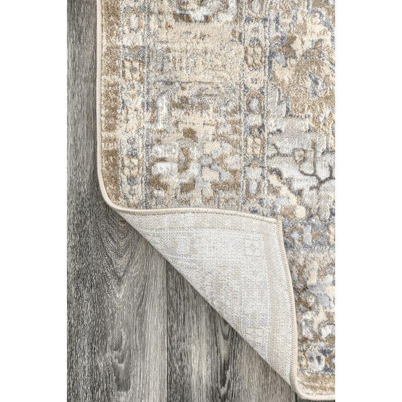 Distressed Medallion Thea Multicolor Synthetic Area Rug, 10' x 14'