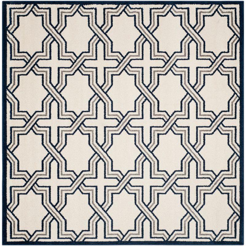 Amherst AMT413 Power Loomed Area Rug - Ivory/Navy - 7'x7' - Safavieh.