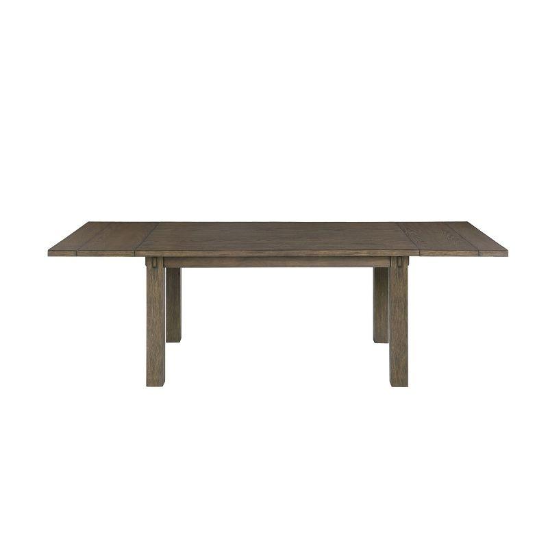 Acme Furniture 96" Nabirye Dining Table Dark Oak: 60 Day Warranty, Wood Composite, Pedestal Base