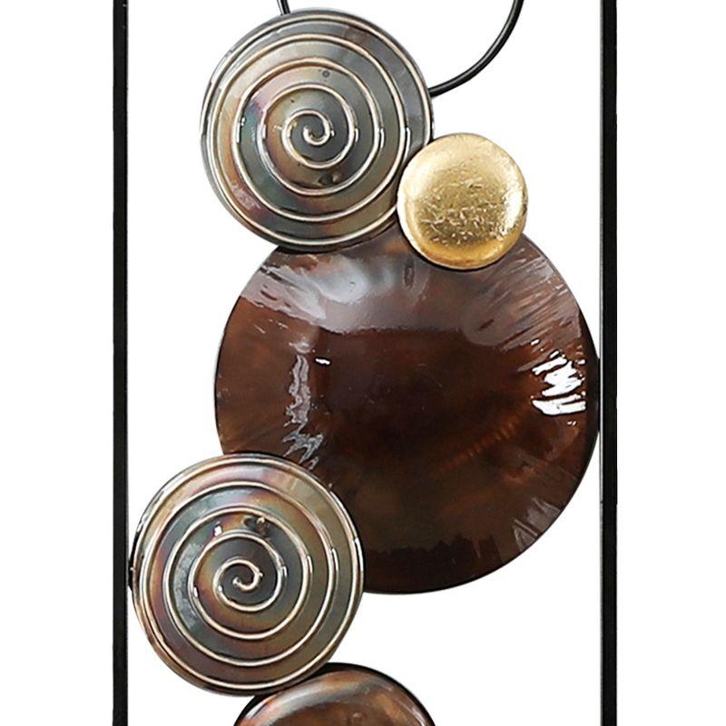 LuxenHome 2-Piece Metal Abstract Art Rectangular Wall Decor Set Brown