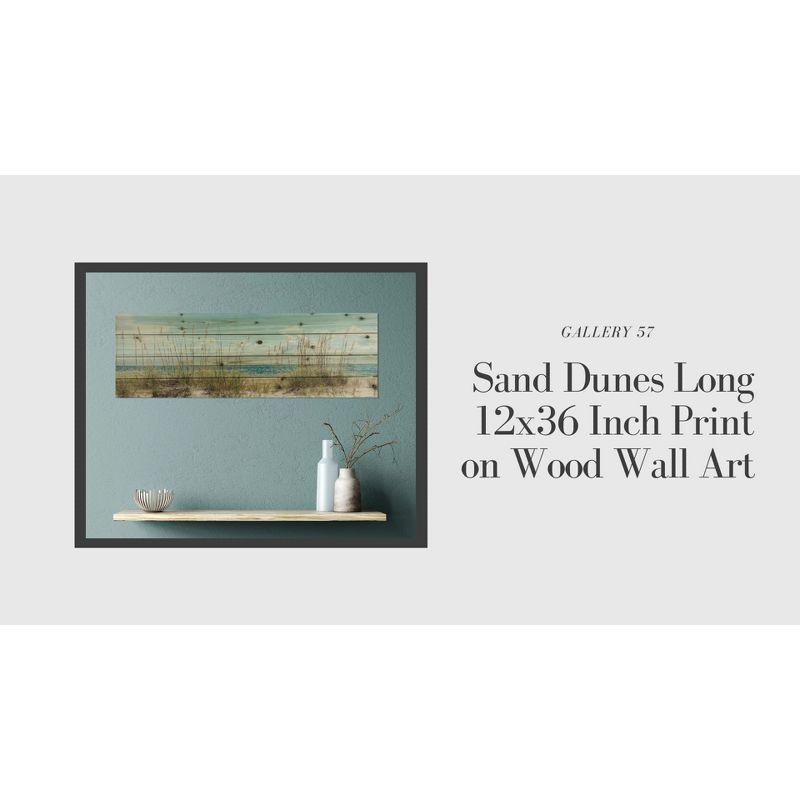 "Beach Sand Dunes Long" Photograph Print on Planked Wood Wall Art