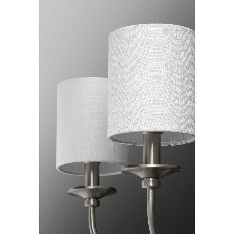 Progress Lighting Bonita 2-Light Wall Sconce, Brushed Nickel, Summer Linen Shade