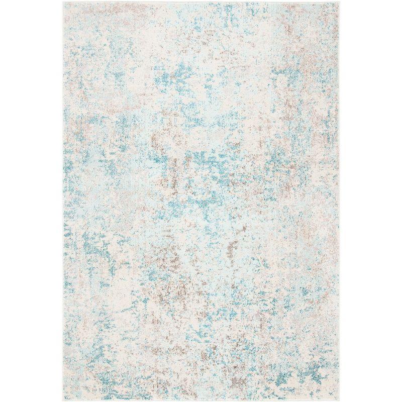 Madison MAD453 Power Loomed Indoor Area Rug - Ivory/Teal - 4'x6' - Safavieh