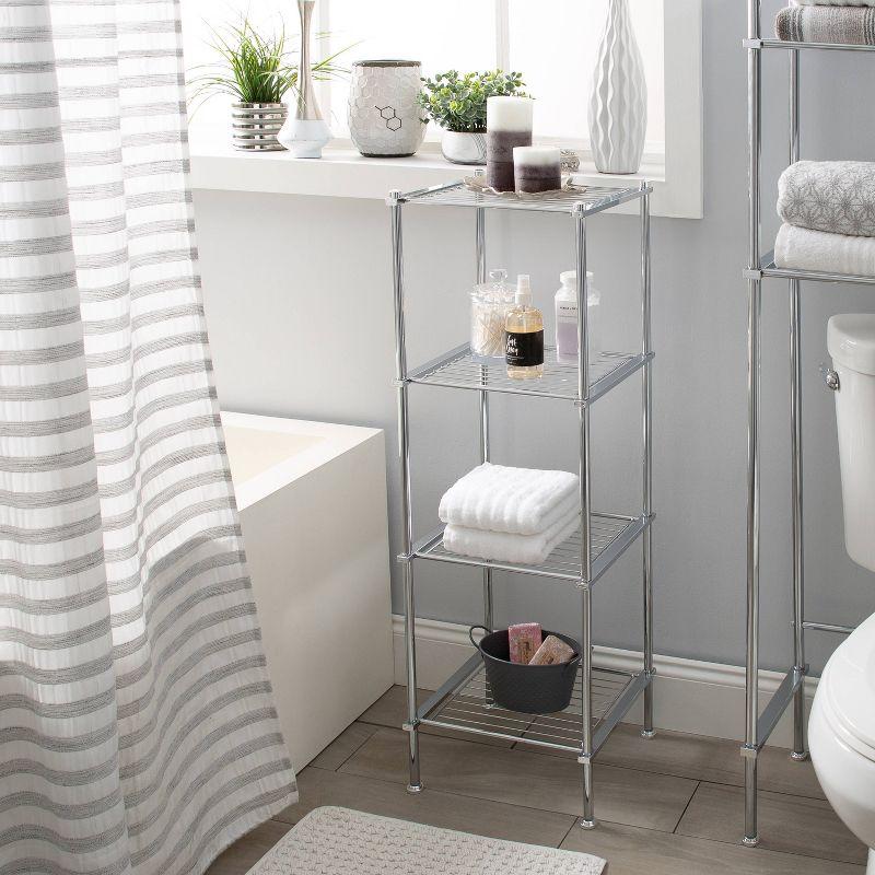 Chrome 4-Tier Freestanding Bathroom Shelf