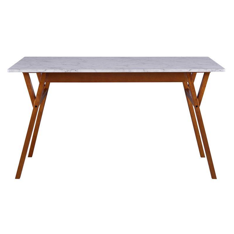 Ashton Rectangular Dining Table: Non-Extension, Trapezoid Base, Modern Style - Teamson Home