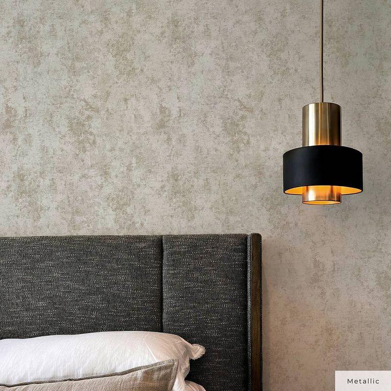 Tempaper & Co. Distressed Gold Removable Peel and Stick Wallpaper, Pearl Leaf, 28 sq ft