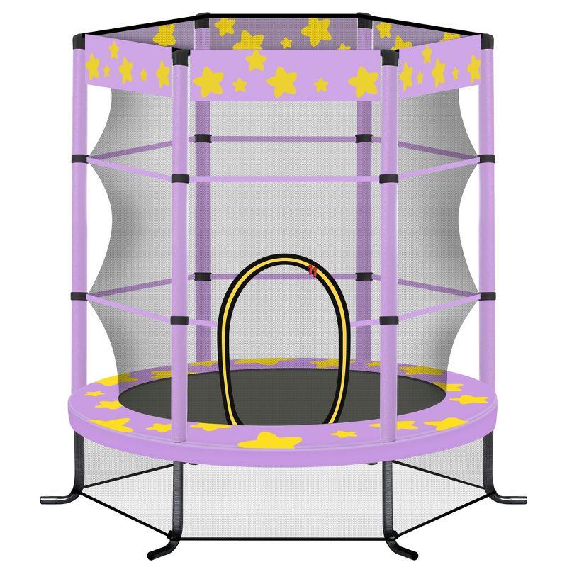 wendeway 55 Inch Kids Trampoline With Safety Enclosure Net | Wayfair