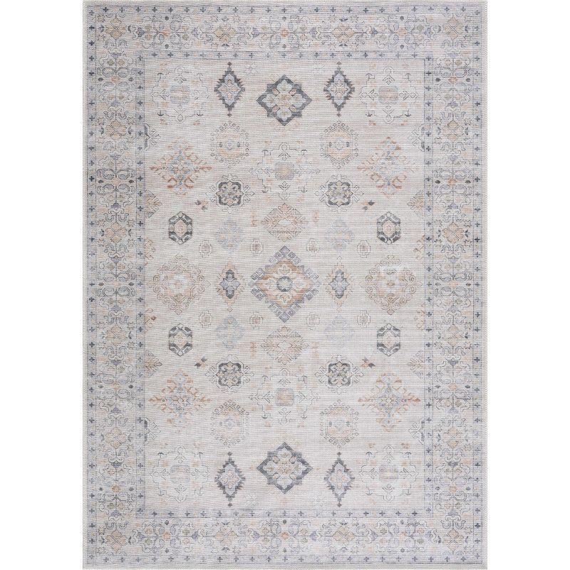 Hauteloom Beige Beckett Vintage Washable Area Rug