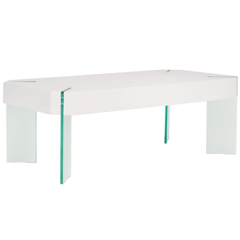 Katelyn Coffee Table - White/Clear - Safavieh