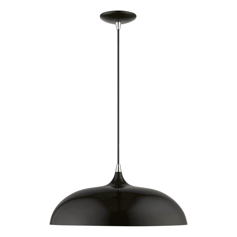 Livex Lighting Amador 1 - Light Pendant in  Shiny Black/Polished Chrome