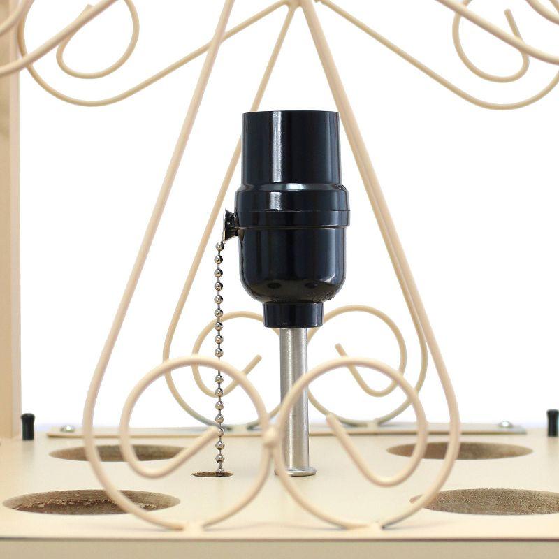 Etagere Organizer Storage Shelf Floor Lamp with Linen Shade Tan - Simple Designs: Modern Electric Wood Composite Lighting