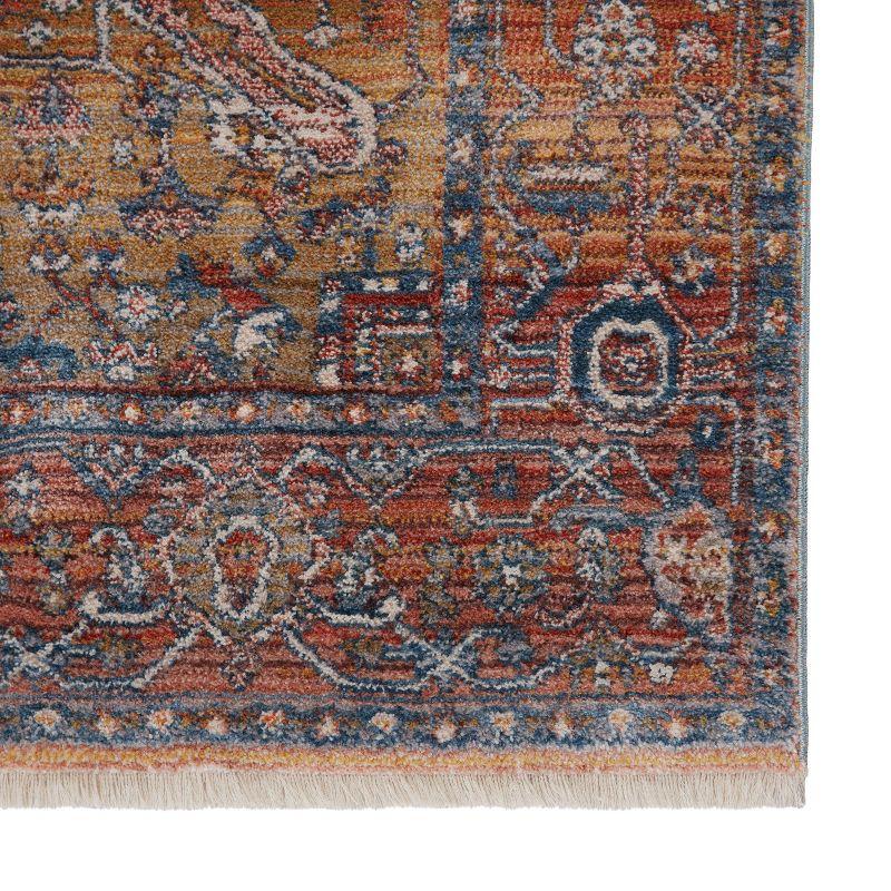 Elegant Medallion Blue and Gold Wool-Blend 9'4"x13' Area Rug