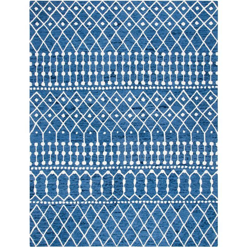 Blossom BLM115 Hand Tufted Area Rug - Navy/Ivory - 8'x10' - Safavieh.