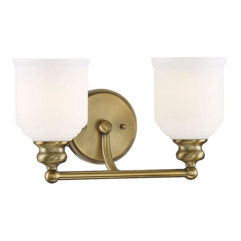Savoy House Melrose 2 - Light Vanity in  Warm Brass