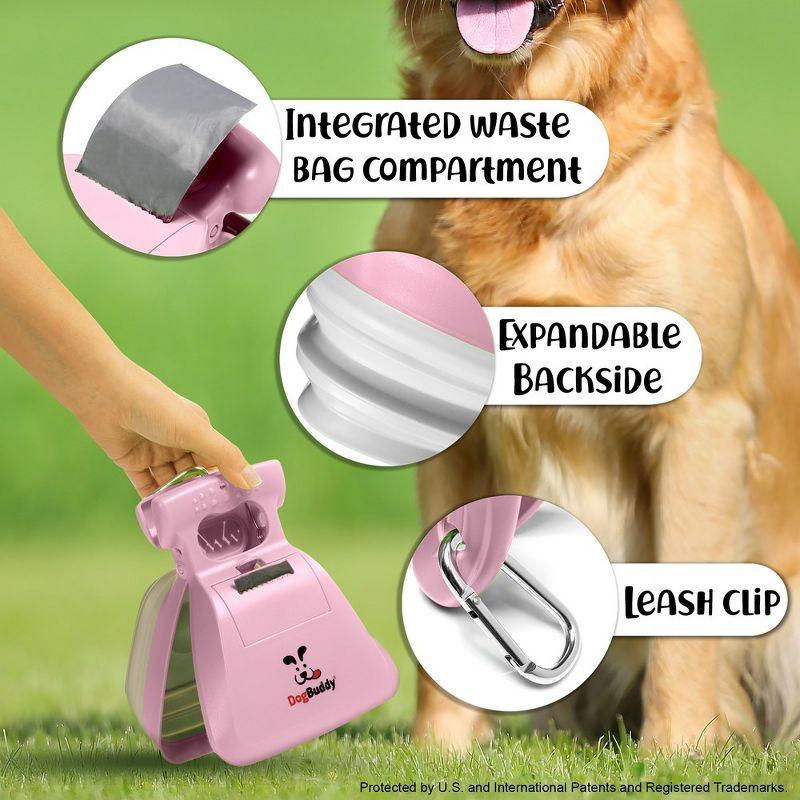 DogBuddy Pooper Scooper, Portable Dog Poop Scoop for Small and Large Dogs, Leash Clip and Dog Poop Bags Included