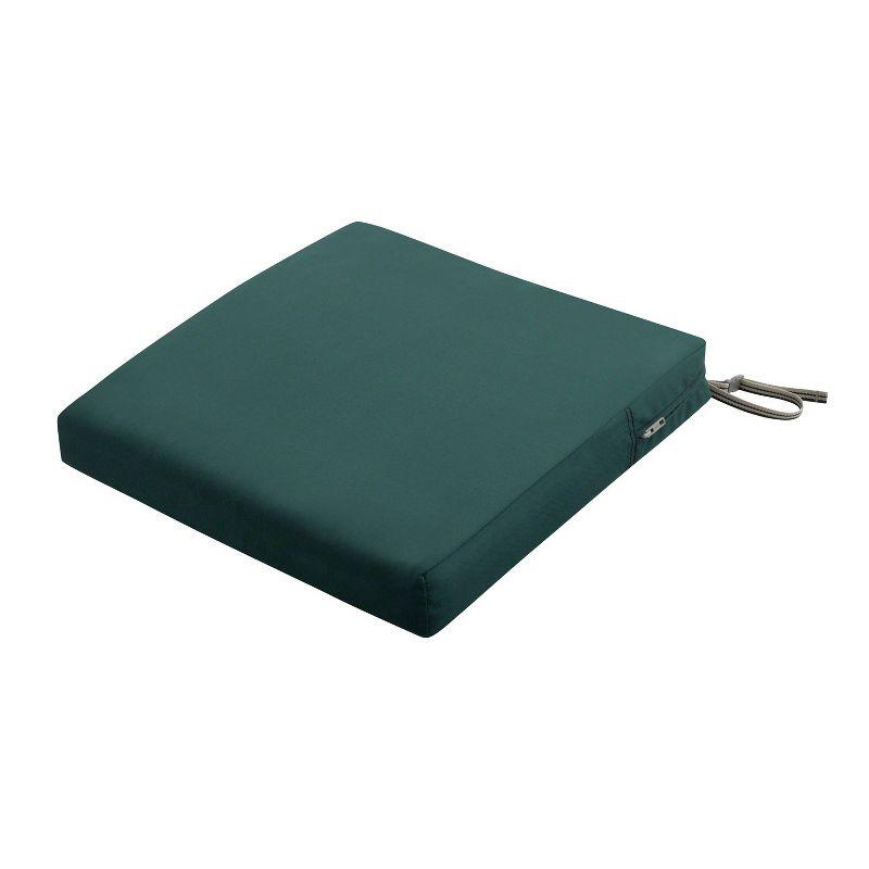 19" x 19" x 3" Ravenna Water-Resistant Patio Seat Cushion Mallard Green - Classic Accessories: Zippered, Polyurethane Foam Filled