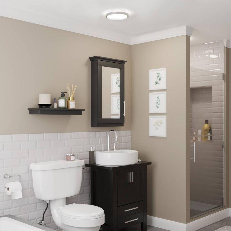 Smart Brushed Nickel 16W 11" White LED Wi-Fi Enabled Voice Activated Flush Mount Ceiling Light: ETL & Energy Star Certified