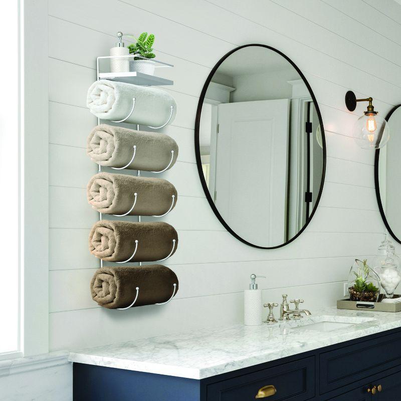 Sorbus 5-Tier Wall Mounted Metal Towel Rack with Shelf