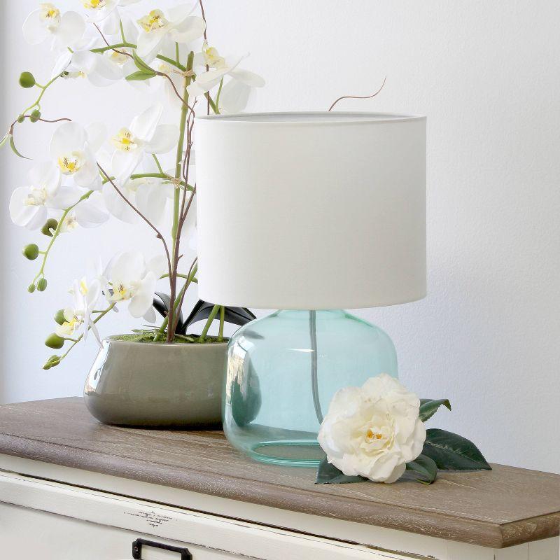 Glass Table Lamp with Fabric Shade - Simple Designs