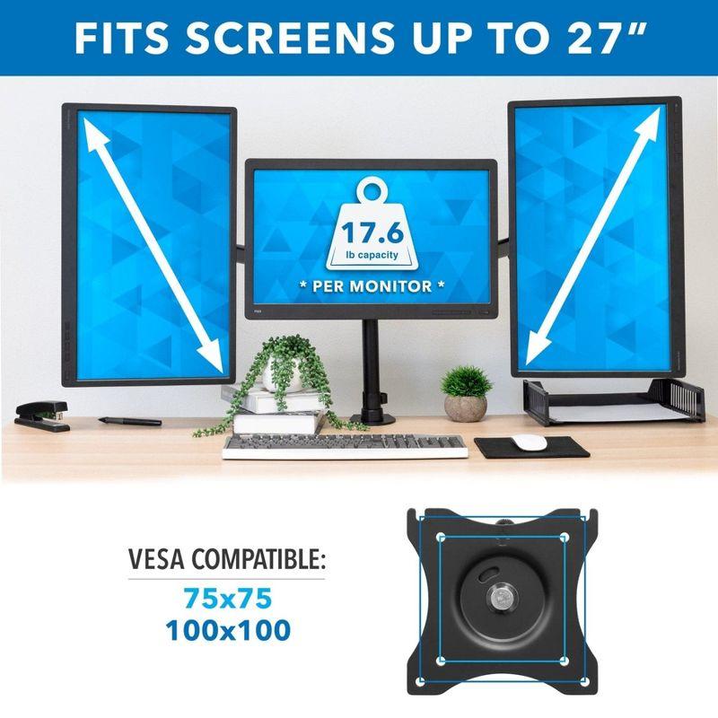 Mount-it Mount-It Full Motion Triple Monitor Mount 3 Screen Desk Stand Fits 13 - 27 in. Computer Monitors