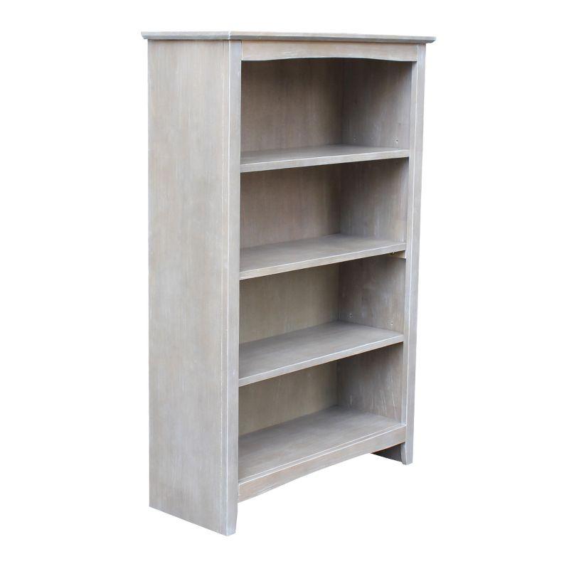 48" Shaker Bookshelf Washed Gray/Taupe - International Concepts: Solid Wood, 3-Shelf Storage