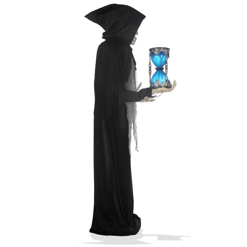 BOO BOX 6.5ft Halloween Animatronic Grim Reaper, Mr. Grim Outdoor Halloween Decoration Standing Poseable Figure, Sound and Motion Activated