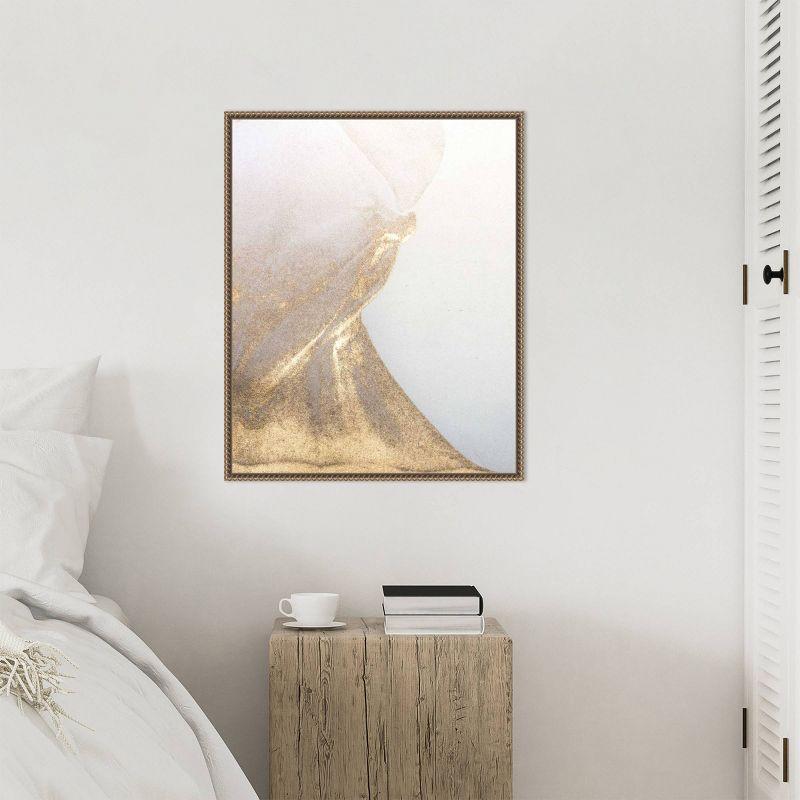 23"x28" Gold Fusion VI by Julia Contacessi Framed Canvas Wall Art Print Bronze - Amanti Art: Modern Lithograph, Vertical Layout