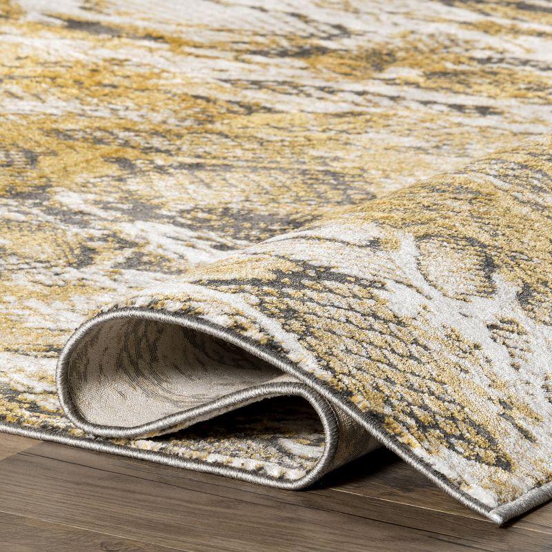 Modern Beige 8' x 10' Synthetic Snake Pattern Area Rug