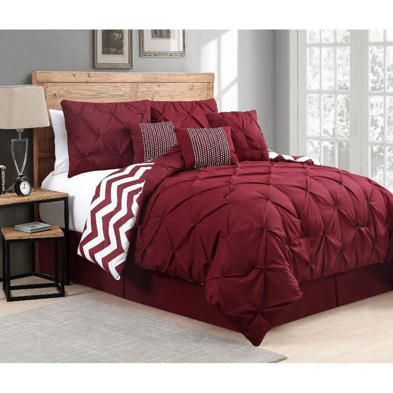 Burgundy Red Twin Reversible Microfiber Comforter Set