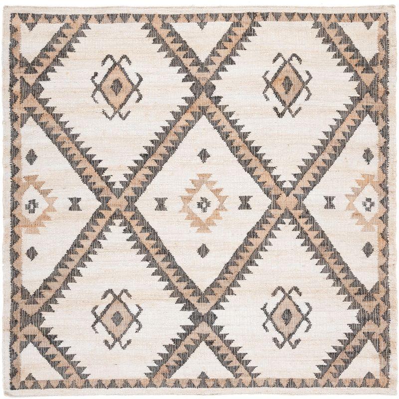Kilim KLM761 Hand Woven Area Rug - Ivory/Black - 7'x7' - Safavieh.
