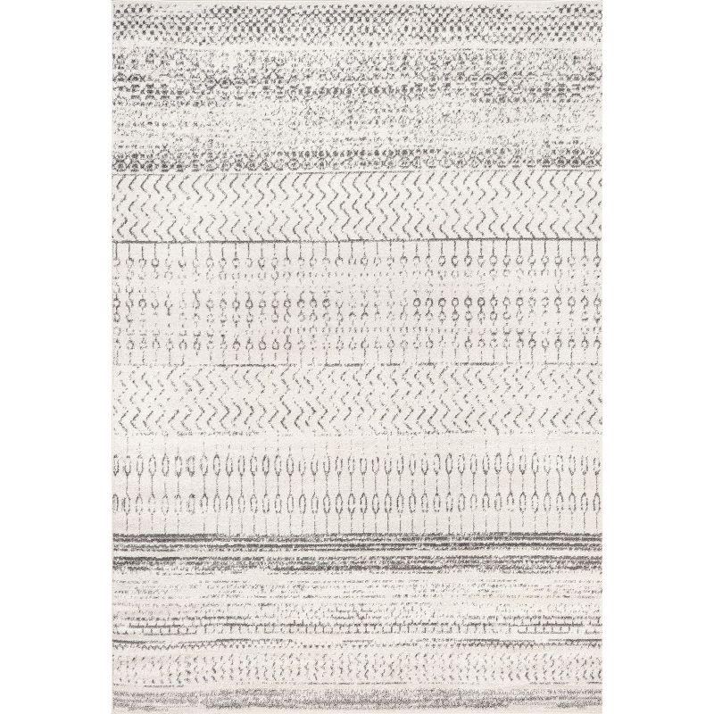 Nuloom Nova Striped 4x6 Indoor Area Rug for Living Room Bedroom Dining Room Kitchen, Grey/Off White