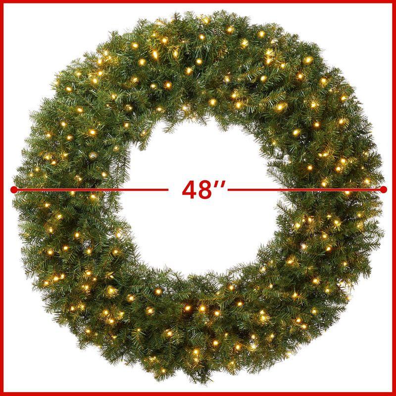 Casafield Artificial Christmas Wreath for Front Door, Window or Mantel, Green Fir Indoor/Outdoor Holiday Décor