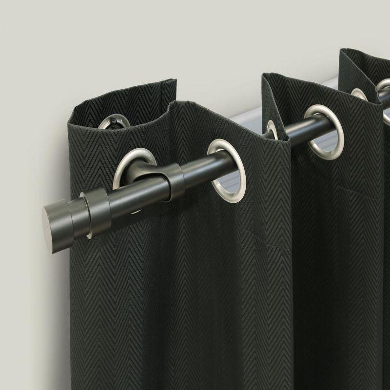 Commonwealth Home Fashions Blackout Rod Aluminum Adjustable Bay Window Single Curtain Rod