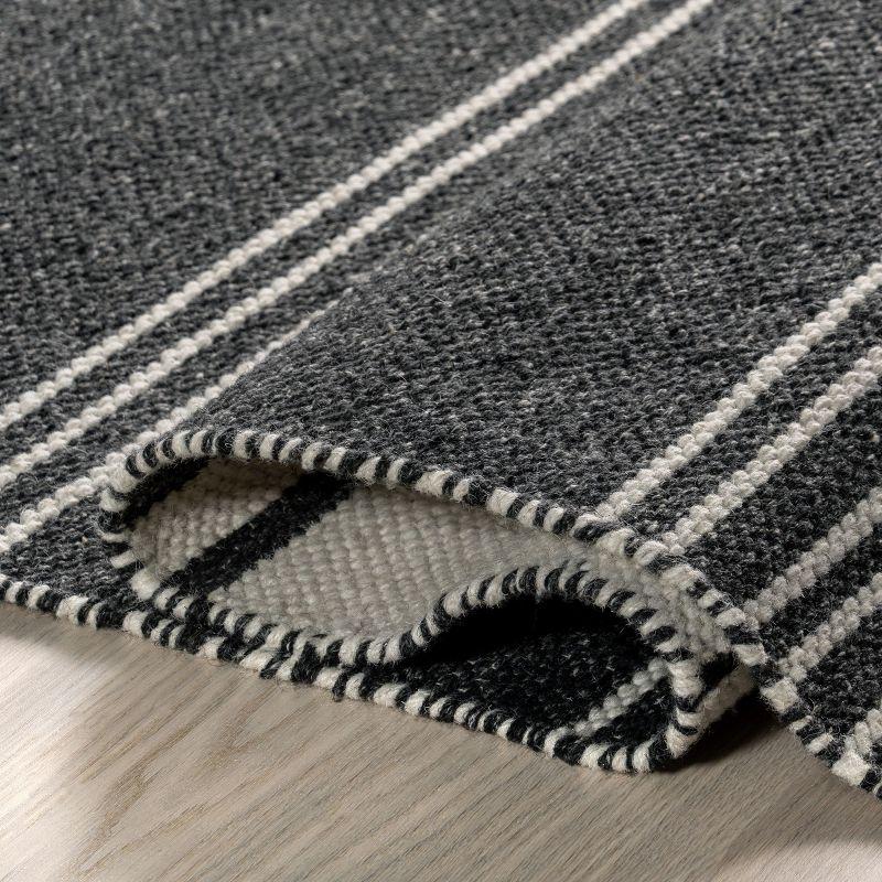 Nuloom Birchwood Reversible Striped Wool Area Rug, Runner 2' 6" x 8', Dark Grey