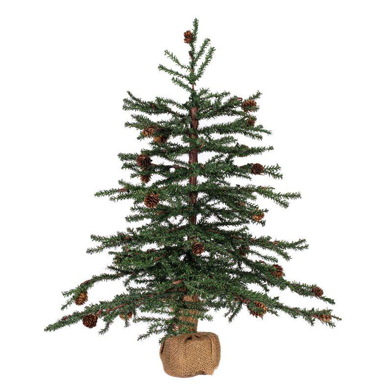 Carmel Pine 2' Tabletop Christmas Tree with Burlap Base