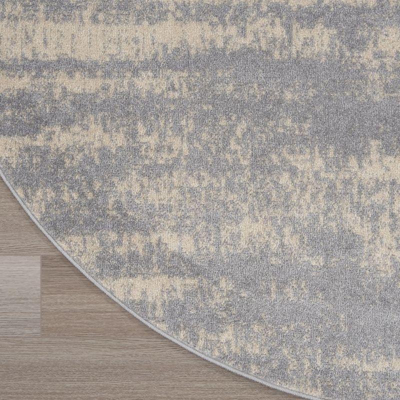 Nourison Essentials 8' x round Grey/Beige Modern Indoor/Outdoor Rug