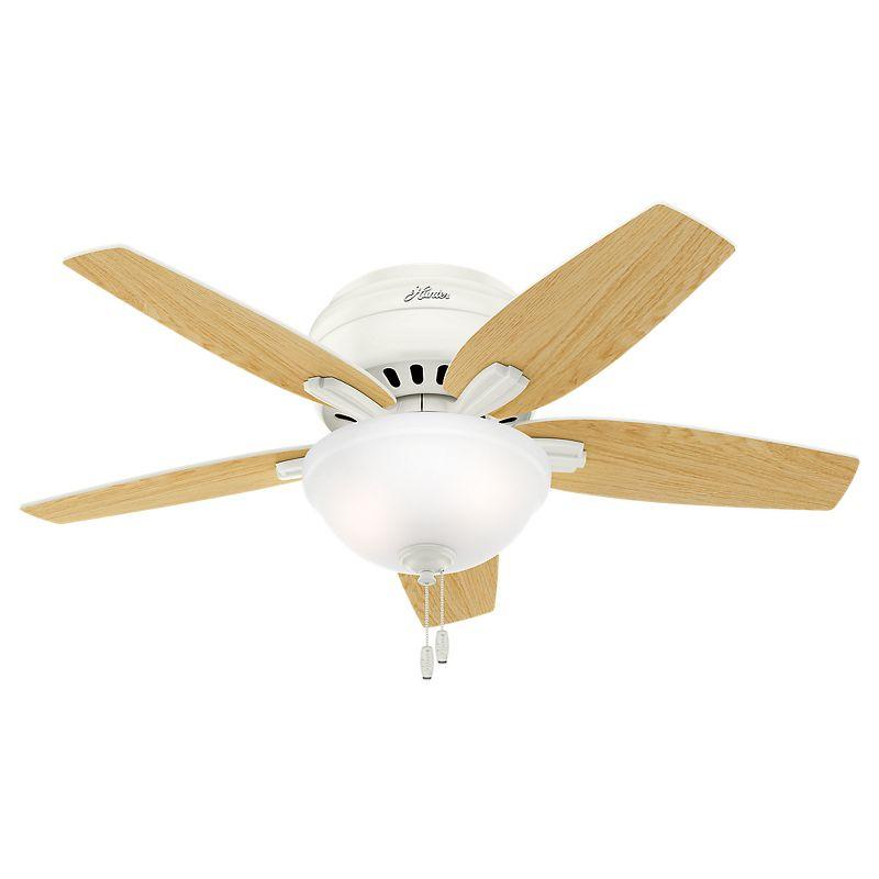 Newsome 42" 5 - Blade Traditional Flush Mount Indoor Ceiling Fan with Lights and Pull Chains