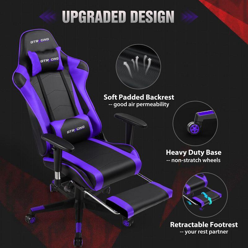 GTRACING Gaming Chair Office Chair PU Leather with Footrest & Adjustable Headrest