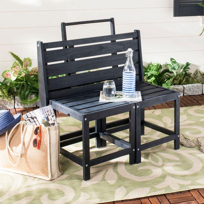 Belamy 63'' Black Transformer Bench-to-Table for Outdoor Use