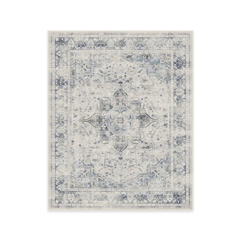 Blue Quartz 8' x 10' Washable Synthetic Flatwoven Area Rug