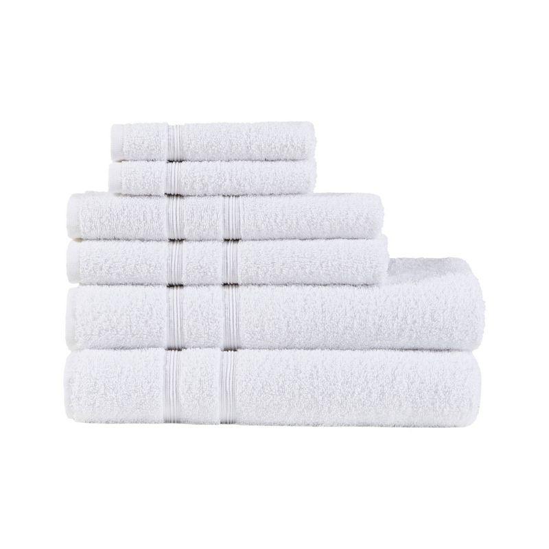 Aegean White Turkish Cotton 6-Piece Towel Set