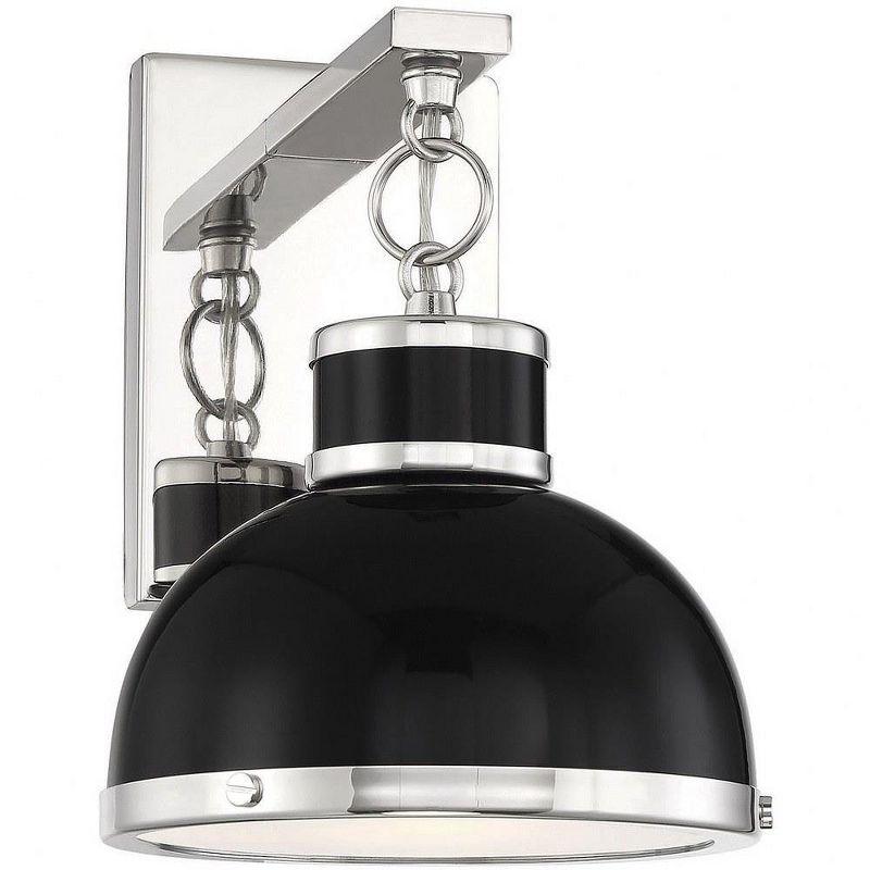 Savoy House Corning 1 - Light Wall Light in  Black/Polished Nickel
