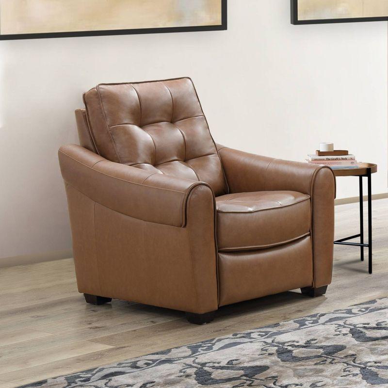 Elliot Leather Power Recliner Chair Camel - Abbyson Living