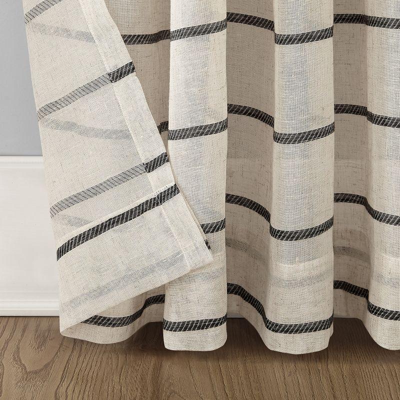 Clean Window Clean Window Aso Twill Stripe Anti-Dust Linen Blend Sheer Curtain Panel